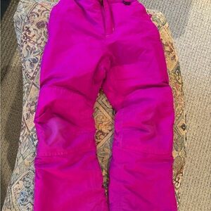 Lands End Vibrant Pink Girls Snow Pants Grow Alongs